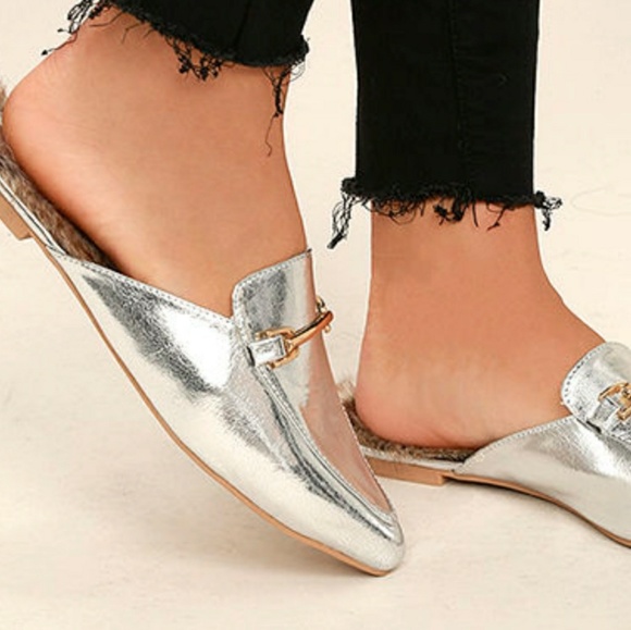 NEW Faux Fur Flat Mules - Picture 4 of 8